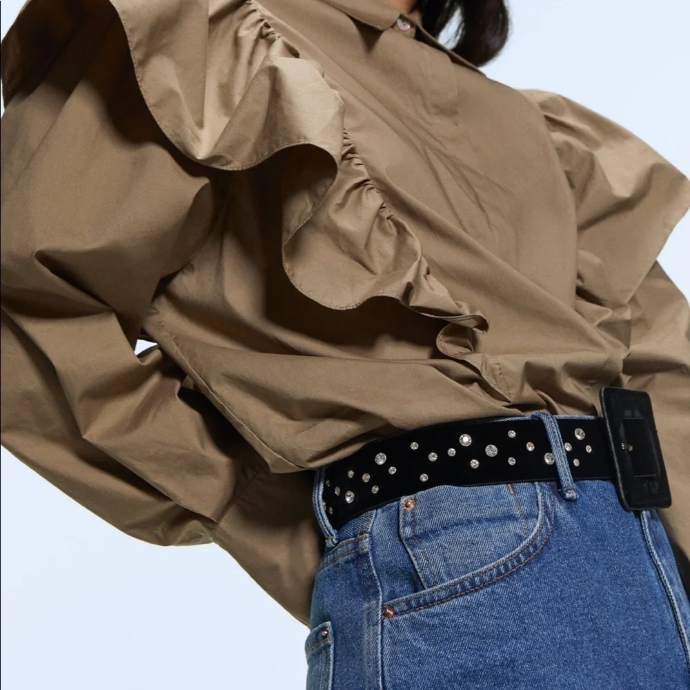 ZARA BNWT Velvet Belt with Gems